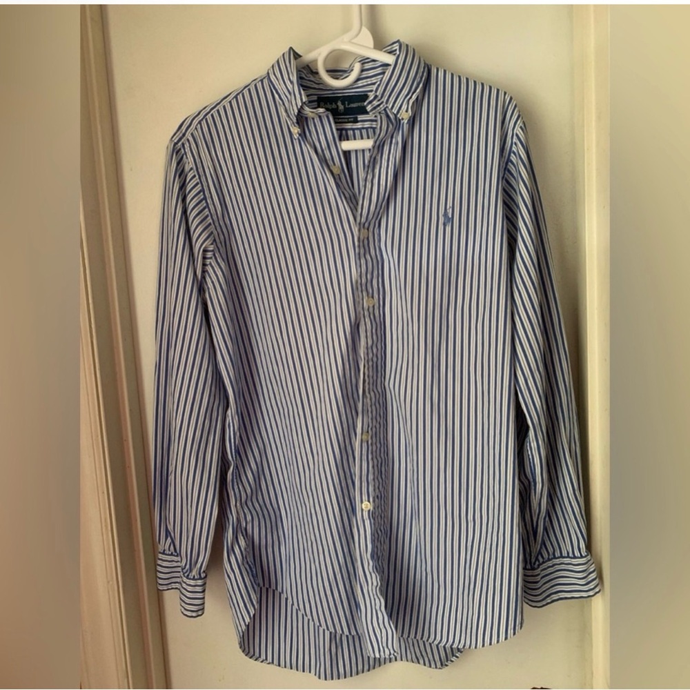 Ralph Lauren Navy Striped Button Down Shirt
